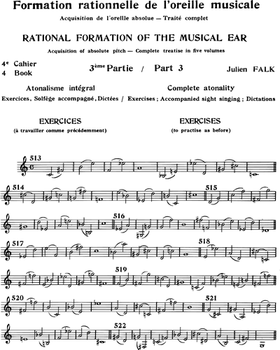 Formation rationnelle de l'oreille musicale, 4e Cahier