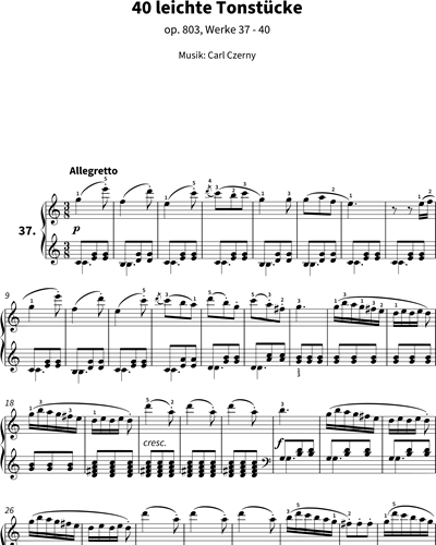 40 Easy Tone Pieces, op. 803 No. 37 - 40