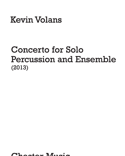 Concerto for Solo Percussion and Ensemble