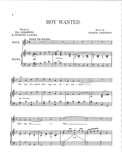 Boy Wanted (from 'Primrose')