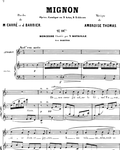 Berceuse (n. 16bis de l'opéra comique "Mignon")