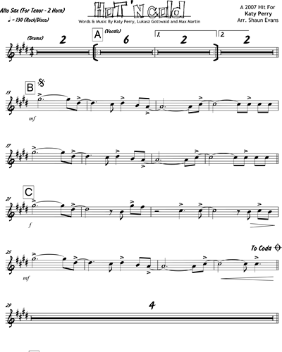 Alto Saxophone (Tenor Saxophone Alternative)