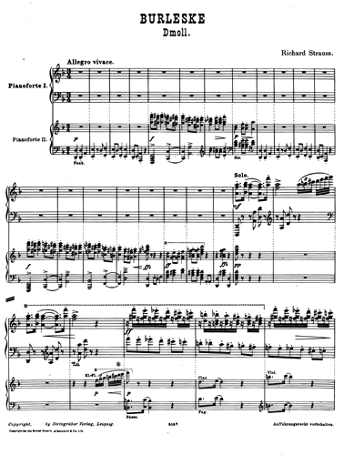 Burleske in D-moll für Pianoforte und Orchester