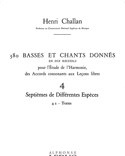 380 Basses Et Chants Donnes Vol. 4 en dix recueils
