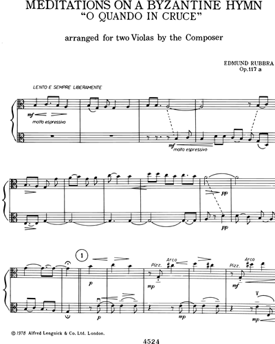 "O quando in cruce" Op. 117a (Meditations on a Byzantine hymn)