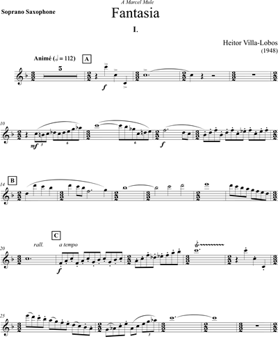 Heitor Villa Lobos Fantasia For Saxophone And Small Orchestra Sheet Music Nkoda