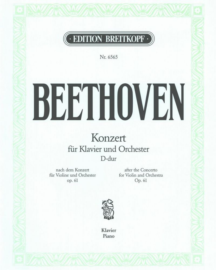 Klavierkonzert D-Dur nach, op. 61 (Solostimme mit vier originalen Kadenzen)