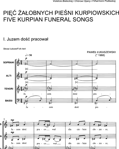 Five Kurpian Funeral Songs