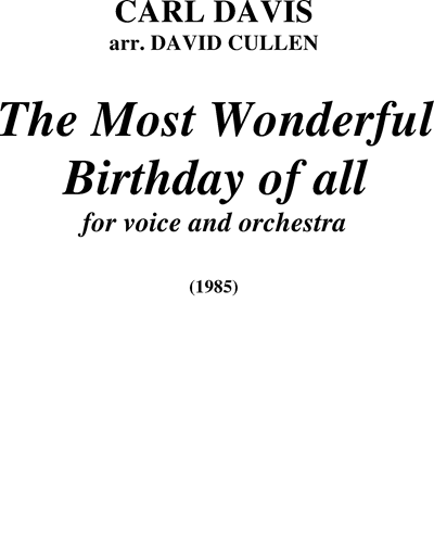 The Most Wonderful Birthday of All
