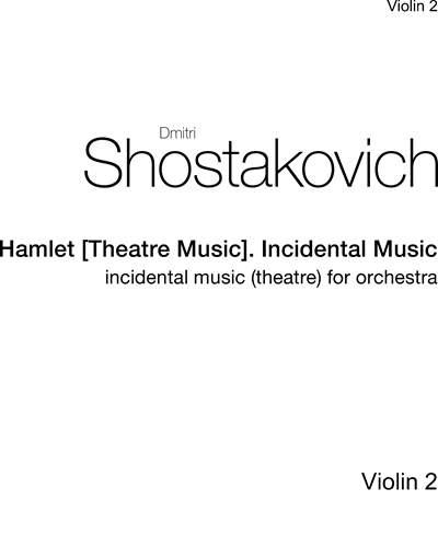 Hamlet [Theatre Music]. Incidental Music