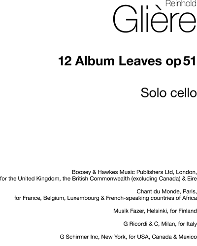 Twelve Album Leaves, op. 51 