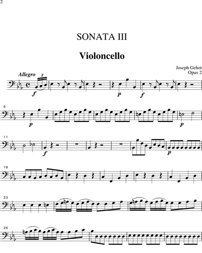 Sonata No. 3 in E flat Major, Op. 2