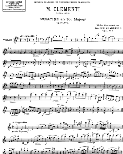 Sonatine en Sol majeur Op. 36 n. 2