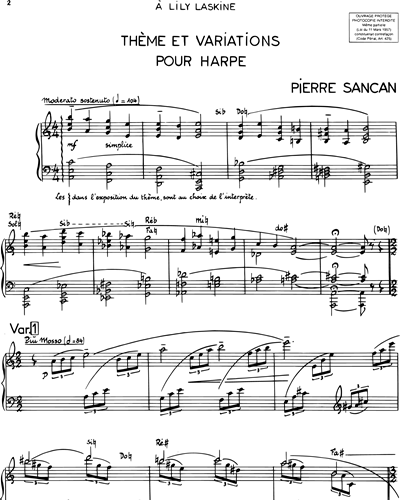 Thème et variations pour harpe