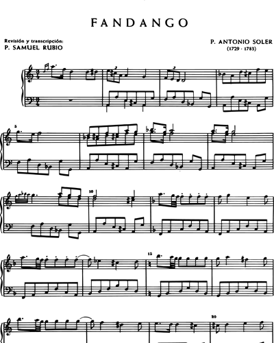 Fandango Piano Sheet Music by Antonio Soler | nkoda
