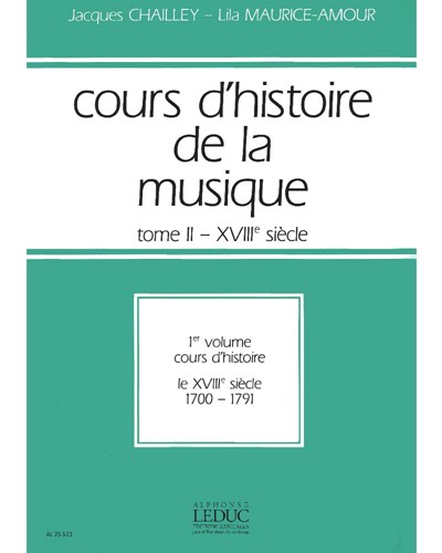 Cours d'histoire de la musique, Tome II: Vol. 1