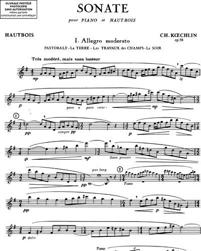 Sonate pour piano et hautbois Op. 58