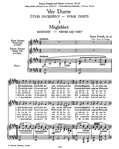Four Duets for Voices & Piano, op. 38