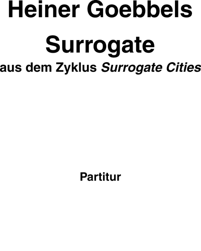 Surrogate (Aus dem Zyklus Surrogate Cities)