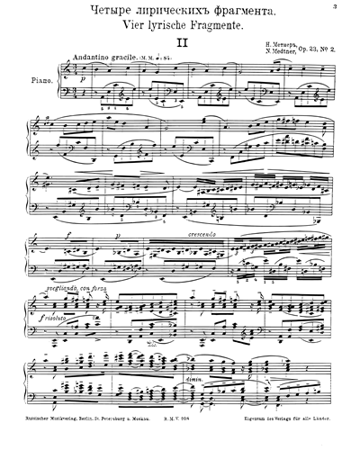 No. 2 (from "Four Lyrical Fragments, op. 23")