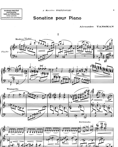 Sonatine - Pour piano