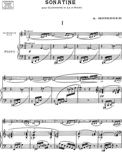 Sonatine pour clarinette & piano