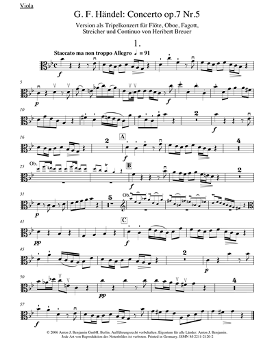 Triple Concert in G minor (after the "Organ Concerto, op. 7")