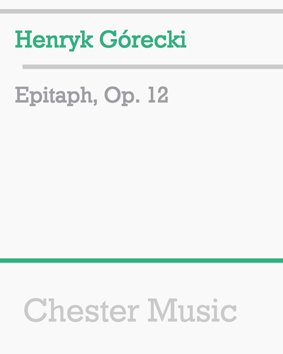Epitaph, Op. 12