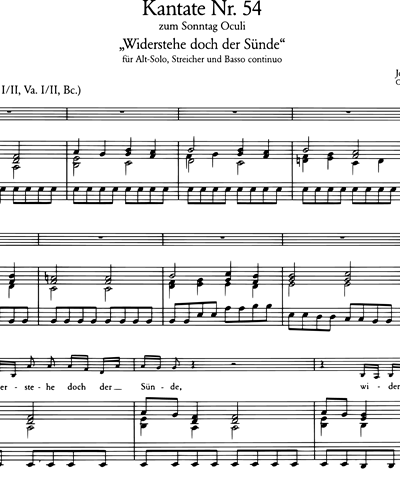 Kantate BWV 54 „Widerstehe doch der Sünde“ 