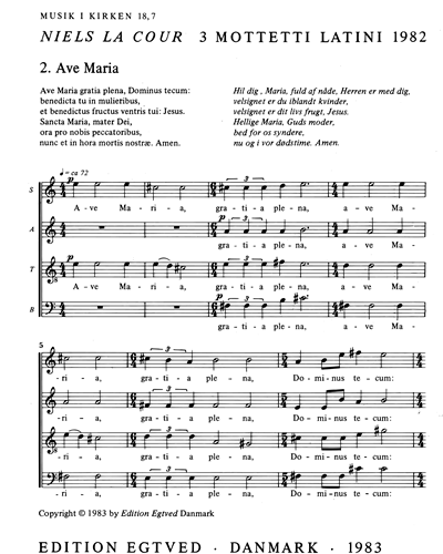 Ave Maria (No. 2 from "3 Mottetti latini 1982")