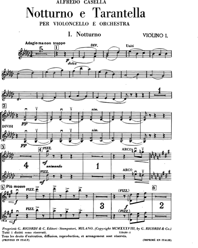 Notturno E Tarantella Violin 2 Sheet Music By Alfredo Casella Nkoda