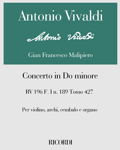 Concerto in Do minore RV 196 F. I n. 189 Tomo 427