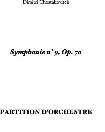 Symphony No. 9, op. 70