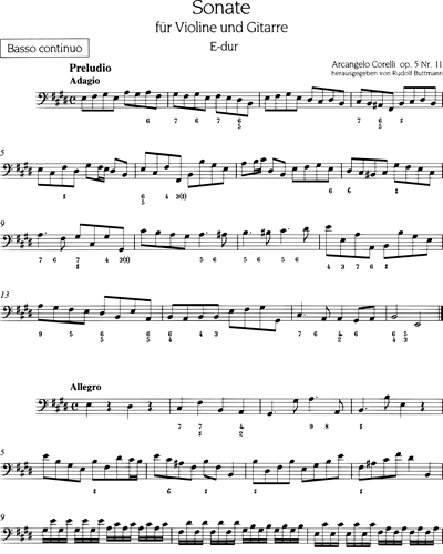 Sonate E-dur op. 5/11 (Ausgabe für Violine und Gitarre)