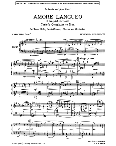 Amore Langueo, op. 18