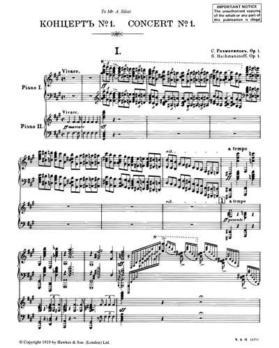 Piano Concerto No. 1 in F-sharp minor, op. 1
