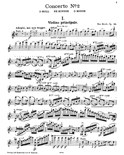 Kæreste forsikring renæssance Violin Concerto No. 2 in D minor, op. 44 Violin Sheet Music by Max Bruch |  nkoda | Free 7 days trial