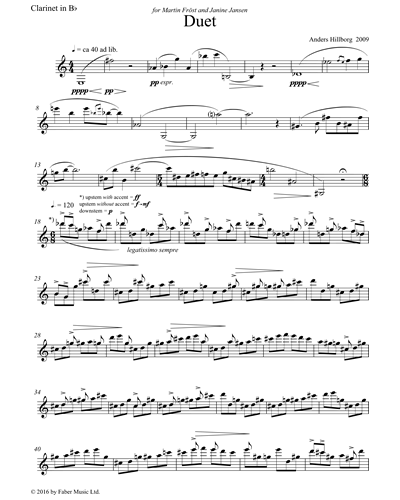 Duet Clarinet Sheet Music by Anders Hillborg | nkoda | Free 7 days trial