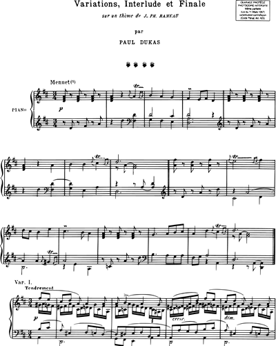 Variations, interlude et finale pour piano