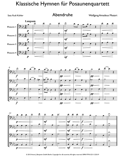 Classic Hymns for Trombone Quartet