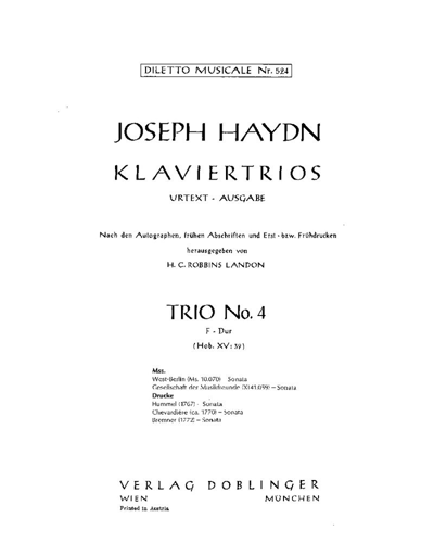 Piano Trio No. 4 in F major, Hob. XV:39