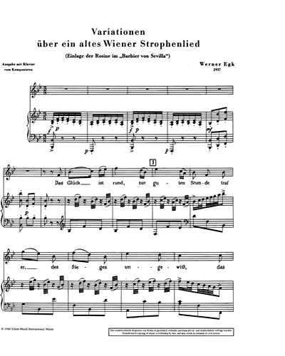 Variationen über ein altes Wiener Strophenlied