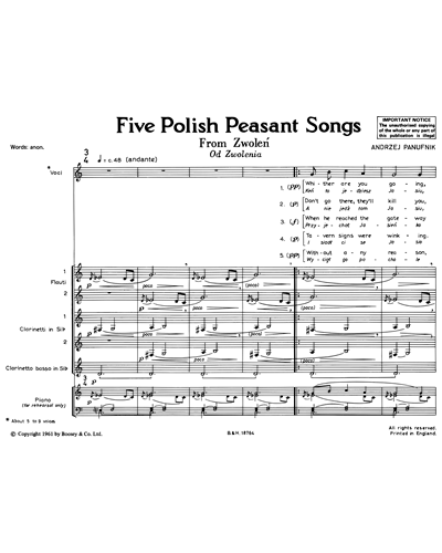 Five Polish Peasant Songs