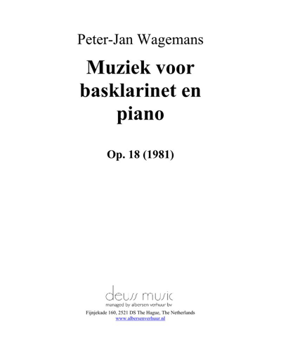 Music for Bass Clarinet and Piano, Op. 18