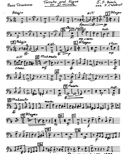 Bach for Trombone Bass Clef Sheet Music Book 