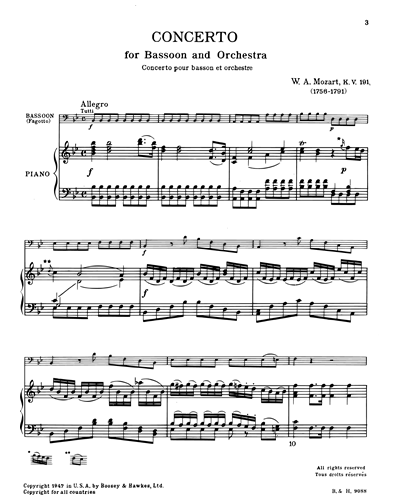 Bassoon Concerto in B-flat, KV 191