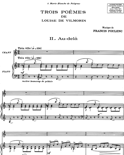 Au-Delà (extrait n. 2 de "Trois Poèmes" de Louise de Vilmorin)