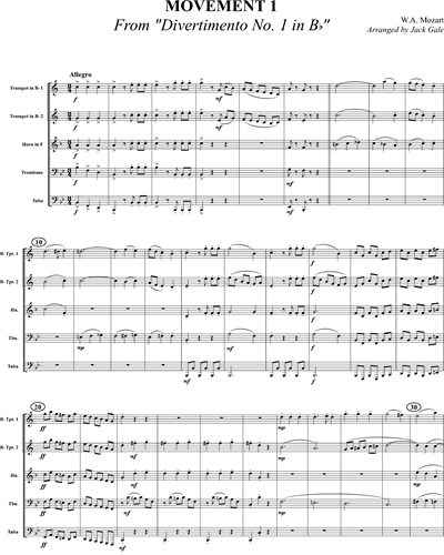 Allegro assai (from 'Divertimento No. 1 in Bb major, K. 270')