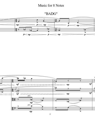 Music for 8 Notes "BADG"