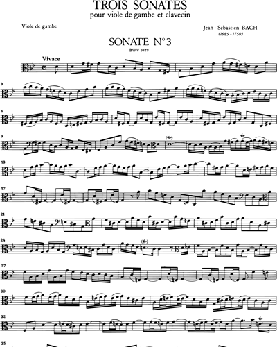 Sonate No. 3 en Sol mineur BWV 1029 (MM23) Vol. 3